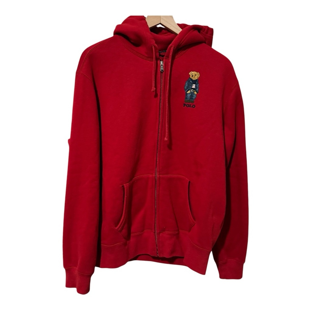 Ralph Lauren Red Zip Up Sweater
